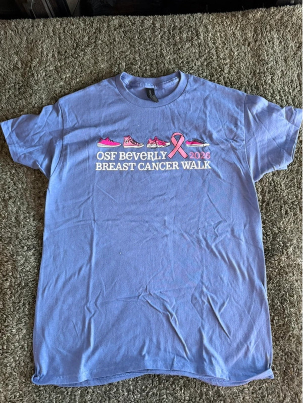 Gildan OSF Beverly Breast Cancer Walk 2026 T-Shirt - Light Blue, Medium